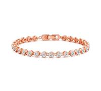 Philip Jones Rose Gold Plated Solitaire Bracelet Created with Zircondia® Crystals
