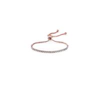 Philip Jones Rose Gold Plated Solitaire Friendship Bracelet Created with Zircondia? Crystals