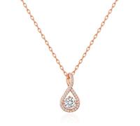 Philip Jones Rose Gold Plated Solitaire Twist Necklace Created with Zircondia® Crystals