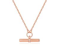 Philip Jones Rose Gold Plated T-Bar Necklace Created with Zircondia® Crystals