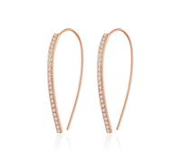 Philip Jones Rose Gold Plated Thread Earrings Created with Zircondia® Crystals