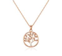 Philip Jones Rose Gold Plated Tree of Life Necklace Created with Zircondia® Crystals