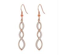 Philip Jones Rose Gold Plated Twist Drop Earrings Created with Zircondia® Crystals