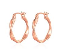 Philip Jones Rose Gold Plated Twist Hoop Earrings