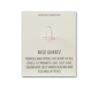 Philip Jones Rose Quartz Adjustable Ring with Quote Card