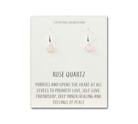 Philip Jones Rose Quartz Drop Earrings with Quote Card