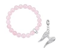 Philip Jones Rose Quartz Gemstone Charm Bracelet Created with Zircondia® Crystals (choice of 15 charms)