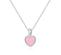 Philip Jones Rose Quartz Gemstone Heart Necklace