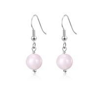 Philip Jones Rose Quartz Gemstone Round Drop Earrings