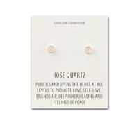 Philip Jones Rose Quartz Stud Earrings with Quote Card