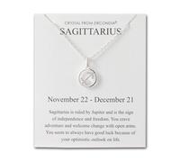 Philip Jones Sagittarius Star Sign Zodiac Necklace and Quote Card with Zircondia® Crystals