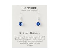 Philip Jones September Birthstone Drop Earrings Created with Sapphire Zircondia® Crystals