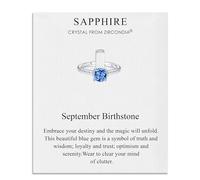 Philip Jones September (Sapphire) Adjustable Birthstone Ring Created with Zircondia® Crystals