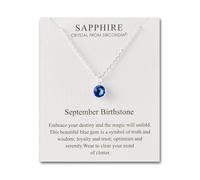 Philip Jones September (Sapphire) Birthstone Necklace Created with Zircondia® Crystals