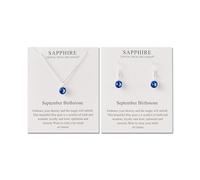 Philip Jones September (Sapphire) Birthstone Necklace & Drop Earrings Set Created with Zircondia® Crystals