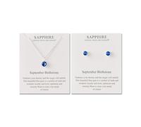 Philip Jones September (Sapphire) Birthstone Necklace & Earrings Set Created with Zircondia® Crystals