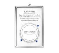 Philip Jones September (Sapphire) Birthstone Stretch Charm Bracelet with Quote Gift Box