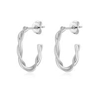 Philip Jones Silver Plated 20mm Twisted Hoop Earrings