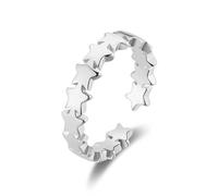 Philip Jones Silver Plated Adjustable Star Band Ring