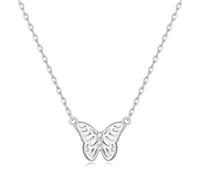 Philip Jones Silver Plated Butterfly Necklace Created with Zircondia® Crystals
