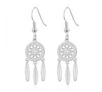 Philip Jones Silver Plated Dream Catcher Drop Earrings Created with Zircondia® Crystals