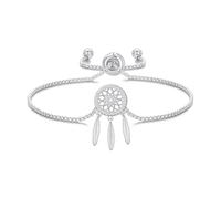 Philip Jones Silver Plated Dream Catcher Friendship Bracelet Created with Zircondia® Crystals