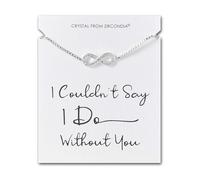 Philip Jones Silver Plated I Couldn't Say I Do Without You Infinity Bridal Bracelet with Zircondia® Crystals
