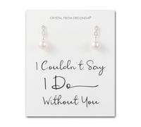 Philip Jones Silver Plated I Couldn't Say I Do Without You Infinity Pearl Drop Bridal Earrings with Zircondia® Crystals
