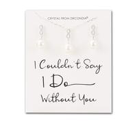 Philip Jones Silver Plated I Couldn't Say I Do Without You Infinity Pearl Drop Bridal Set with Zircondia® Crystals