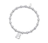Philip Jones Silver Plated Initial Stretch Bracelets A to Z Created with Zircondia® Crystals