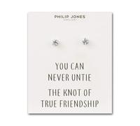 Philip Jones Silver Plated Love Knot Earrings with Quote Card