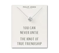 Philip Jones Silver Plated Love Knot Necklace with Quote Card