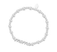 Philip Jones Silver Plated Mama Beaded Stretch Bracelet