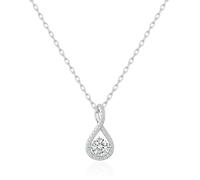 Philip Jones Silver Plated Solitaire Twist Necklace Created with Zircondia® Crystals