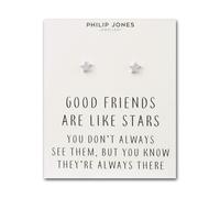 Philip Jones Silver Plated Star Stud Earrings with Quote Card