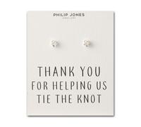 Philip Jones Silver Plated Thank You for Helping us Tie The Knot Bridal Earrings with Quote Card