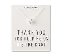 Philip Jones Silver Plated Thank You for Helping us Tie The Knot Wedding Necklace with Quote Card