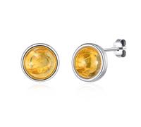 Philip Jones Sterling Silver Amber Stud Earrings