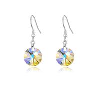Philip Jones Sterling Silver Aurora Borealis Earrings Created with Zircondia® Crystals
