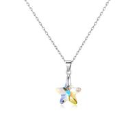 Philip Jones Sterling Silver Aurora Borealis Star Necklace Created with Zircondia® Crystals