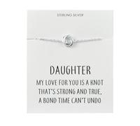 Philip Jones Sterling Silver Daughter Quote Knot Bracelet