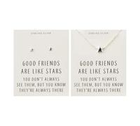 Philip Jones Sterling Silver Friendship Quote Star Set