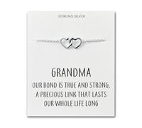 Philip Jones Sterling Silver Grandma Quote Heart Link Bracelet