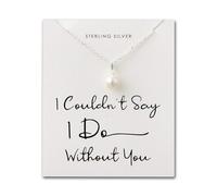 Philip Jones Sterling Silver I Couldn't Say I Do Without You Bridal Pearl Necklace