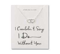 Philip Jones Sterling Silver I Couldn't Say I Do Without You Wedding Heart Link Necklace
