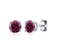 Philip Jones Sterling Silver June (Alexandrite) Birthstone Earrings Created with Zircondia® Crystals