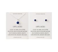 Philip Jones Sterling Silver Lapis Gemstone Set with Quote Card