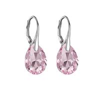 Philip Jones Sterling Silver Light Rose Drop Earrings Created with Zircondia® Crystals