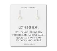 Philip Jones Sterling Silver Mother of Pearl Gemstone Drop Earrings with Quote Card