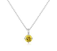 Philip Jones Sterling Silver November (Topaz) Birthstone Necklace Created with Zircondia® Crystals